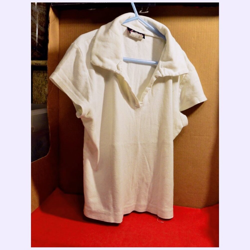 "Spoiled Girls" White Pullover Top Blouse Shirt Short Sleeve Child Girl's Size L